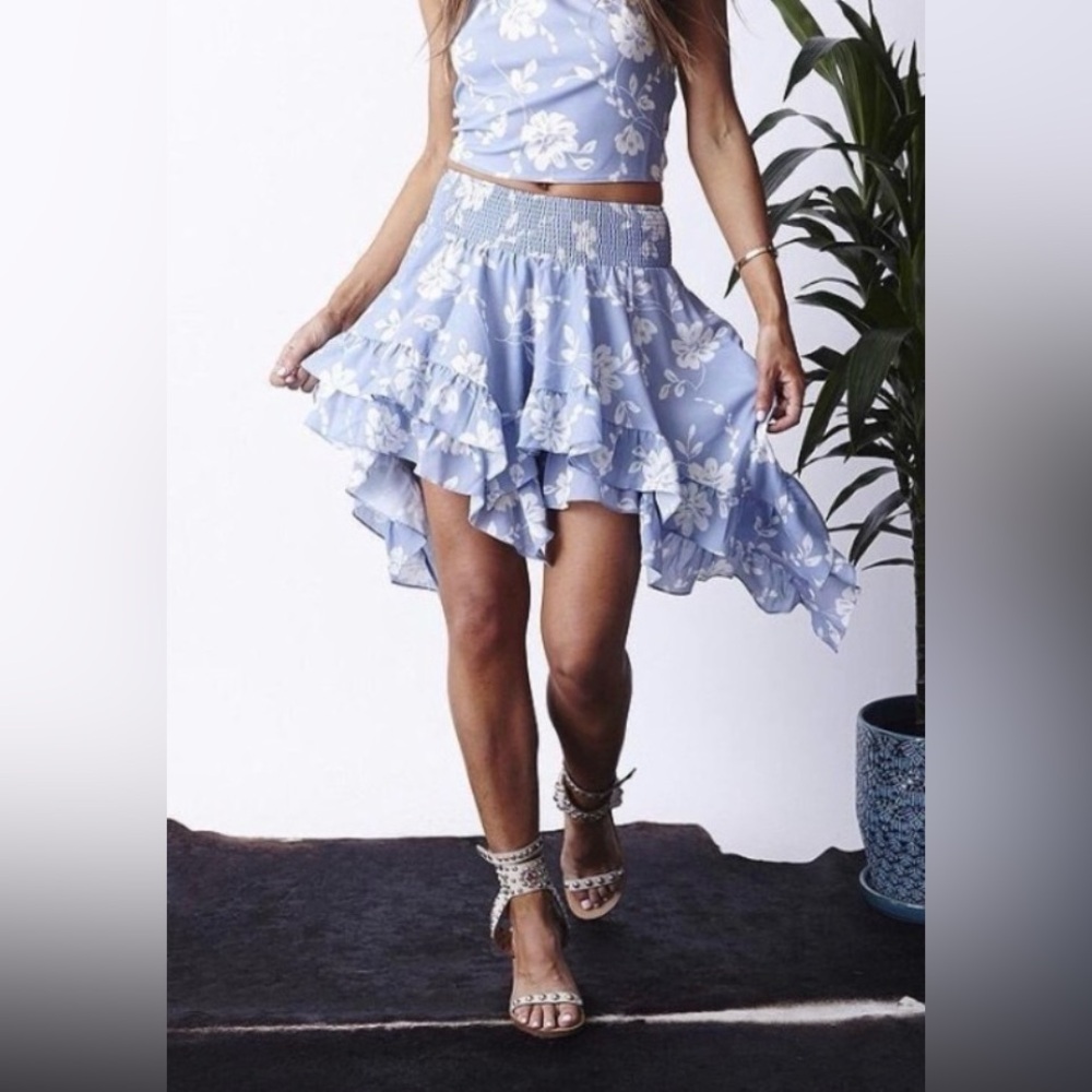 Winston White Floral Skirt Size Medium